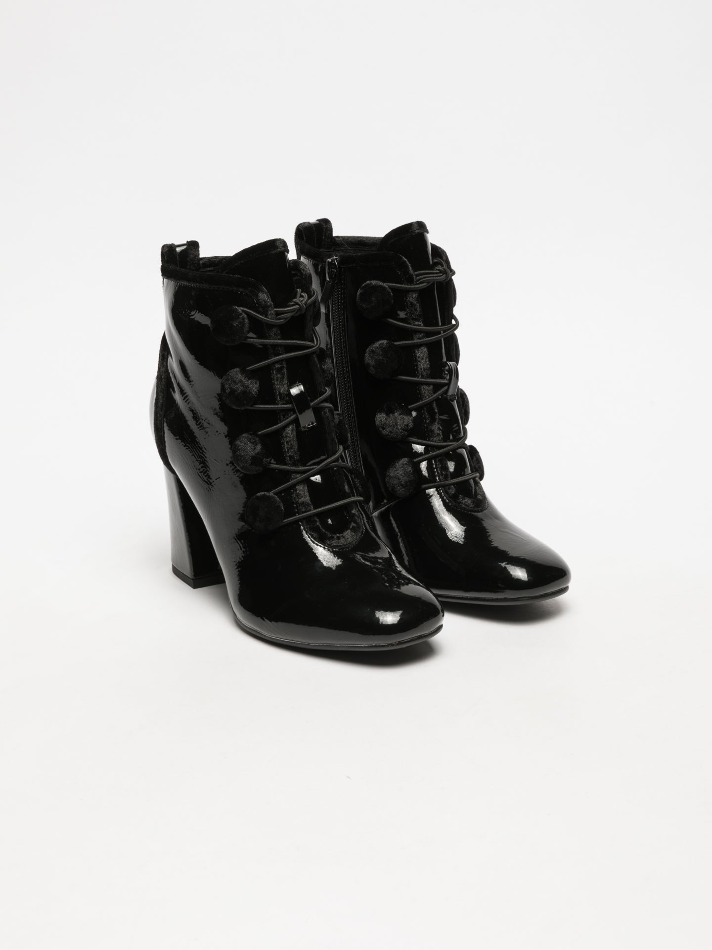 Cafè Noir Black Lace-up Ankle Boots